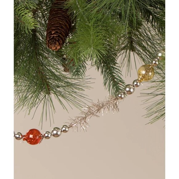Bethany Lowe Multicolored Retro Glass Bead and Tinsel Garland - Picture 1 of 2